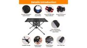 Portable Folding Camping Table Foldable Beach Table Aluminum Alloy Frame with 2