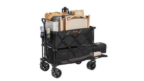 VEVOR Foldable Double Decker Wagon 400L Collapsible Wagon Cart with AllTerrain