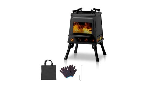 Wood Camping Stove for Outdoor Cooking and Heating