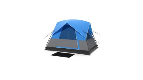 Outdoor Camping Tent with Removable Floor Mat for 3-Person Shelter