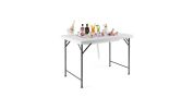 Folding Ice Bin Table with Skirt for Camping and Outdoor Parties
