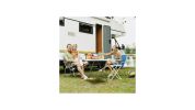 Round Foldable Lightweight Table with Double Lockable Doors