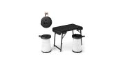 3-Piece Folding Camping Table Set with Retractable LED Stools