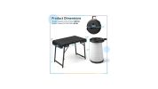3-Piece Folding Camping Table Set with Retractable LED Stools