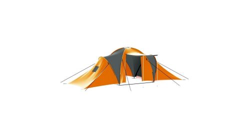 Camping Tent 9 Persons Fabric Gray and Orange