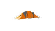 Camping Tent 9 Persons Fabric Gray and Orange