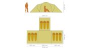 Camping Tent 9 Persons Fabric Gray and Orange
