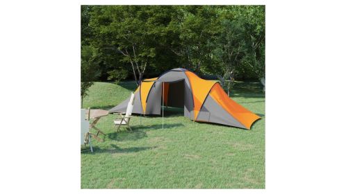 Camping Tent 6 Persons Gray and Orange