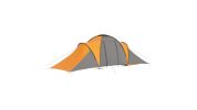 Camping Tent 6 Persons Gray and Orange