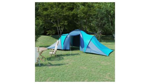 Camping Tent 6 Persons Blue and Light Blue