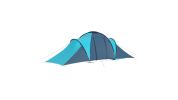 Camping Tent 6 Persons Blue and Light Blue