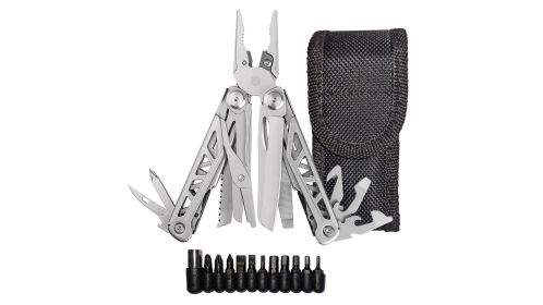 Heavy Duty Multitool | Military Grade Stainless Steel Frame;  Deep Profile