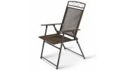 Set of 4 Patio Folding Sling Chairs Steel Camping Deck - Color: Brown