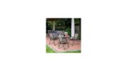 Set of 4 Patio Folding Sling Chairs Steel Camping Deck - Color: Brown