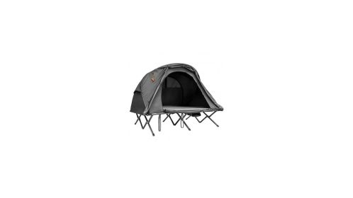 2-Person Outdoor Camping Tent with External Cover-Gray-Color Gray