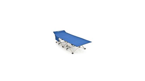 Wide Foldable Camping Cot with Carry Bag-Blue - Color: Blue