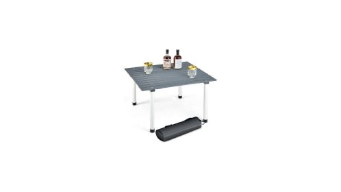 Folding Outdoor Camping Table with Carrying Bag for Picnics and Party-Color Gray