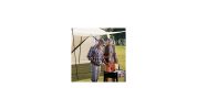 10 × 10 Feet Screened Canopy Tent w/ Vestibule and Zippered Door-Color Beige