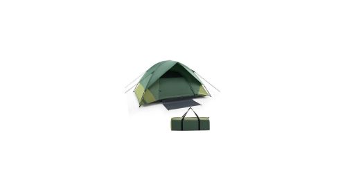 2-person Camping Tent w/ Removable Rain Fly and Double-layer Door-Green-Color
