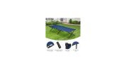 Adults Kids Folding Camping Cot-Blue - Color Blue