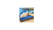 Folding Camping Bed Outdoor Portable Military Cot Sleeping Hiking - Color: Blue