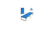 Folding Camping Bed Outdoor Portable Military Cot Sleeping Hiking - Color: Blue