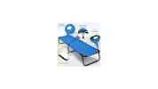 Folding Camping Bed Outdoor Portable Military Cot Sleeping Hiking - Color: Blue