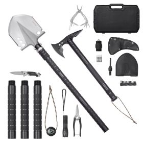 Survival Shovel Survival Axe 28-in-1 Camping Folding Shovels with Hatchet