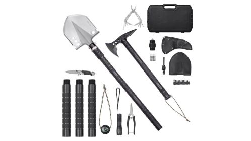 Survival Shovel Survival Axe 28-in-1 Camping Folding Shovels with Hatchet