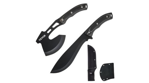 Hunting Knife and Hatchet Axe Combo Set Sheath Fixed Blade Knife Camping
