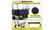 VEVOR Extra Large Collapsible Garden Cart-Black