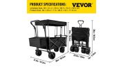 VEVOR Extra Large Collapsible Garden Cart-Black