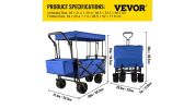 VEVOR Extra Large Collapsible Garden Cart-Blue