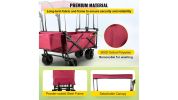 VEVOR Extra Large Collapsible Garden Cart-Red