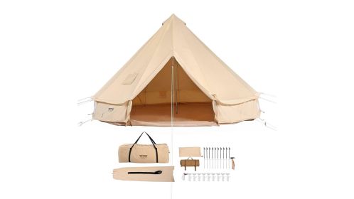 VEVOR 3-5 Person Canvas Glamping Bell Tent, Breathable Waterproof TC cotton