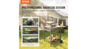VEVOR Outdoor Grill Dining Cart with Double-Shelf