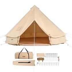 VEVOR 8-10 Person Canvas Glamping Bell Tent, Breathable Waterproof TC cotton
