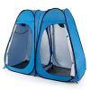 Oversized Pop Up Shower Tent with Window Floor and Storage Pocket-Blue