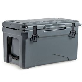 Rotomolded Cooler with Integrated Cup Holders and Bottle Opener-Tan