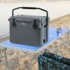 25 QT Hard Cooler with Aluminum Handle and Integrated Cup Holders-Gray-Color