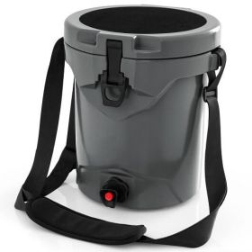 10 QT Drink Cooler Insulated Ice Chest with Spigot Flat Seat Lid and Adjustable