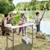 Folding Cleaning Sink Table with Faucet and Sprayer for Camping