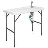 Folding Cleaning Sink Table with Faucet and Sprayer for Camping