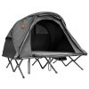 2-Person Outdoor Camping Tent with External Cover-Gray-Color Gray