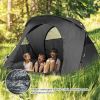 2-Person Outdoor Camping Tent with External Cover-Gray-Color Gray