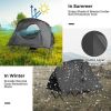 2-Person Outdoor Camping Tent with External Cover-Gray-Color Gray