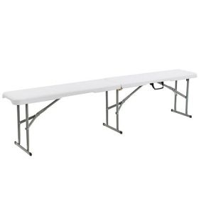 6 Feet Portable Picnic Folding Bench 550 lbs Limited with Carrying Handle-Color