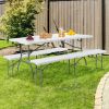 6 Feet Portable Picnic Folding Bench 550 lbs Limited with Carrying Handle-Color