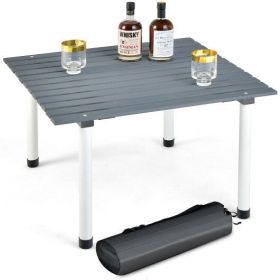 Folding Outdoor Camping Table with Carrying Bag for Picnics and Party-Color Gray