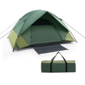 2-person Camping Tent w/ Removable Rain Fly and Double-layer Door-Green-Color